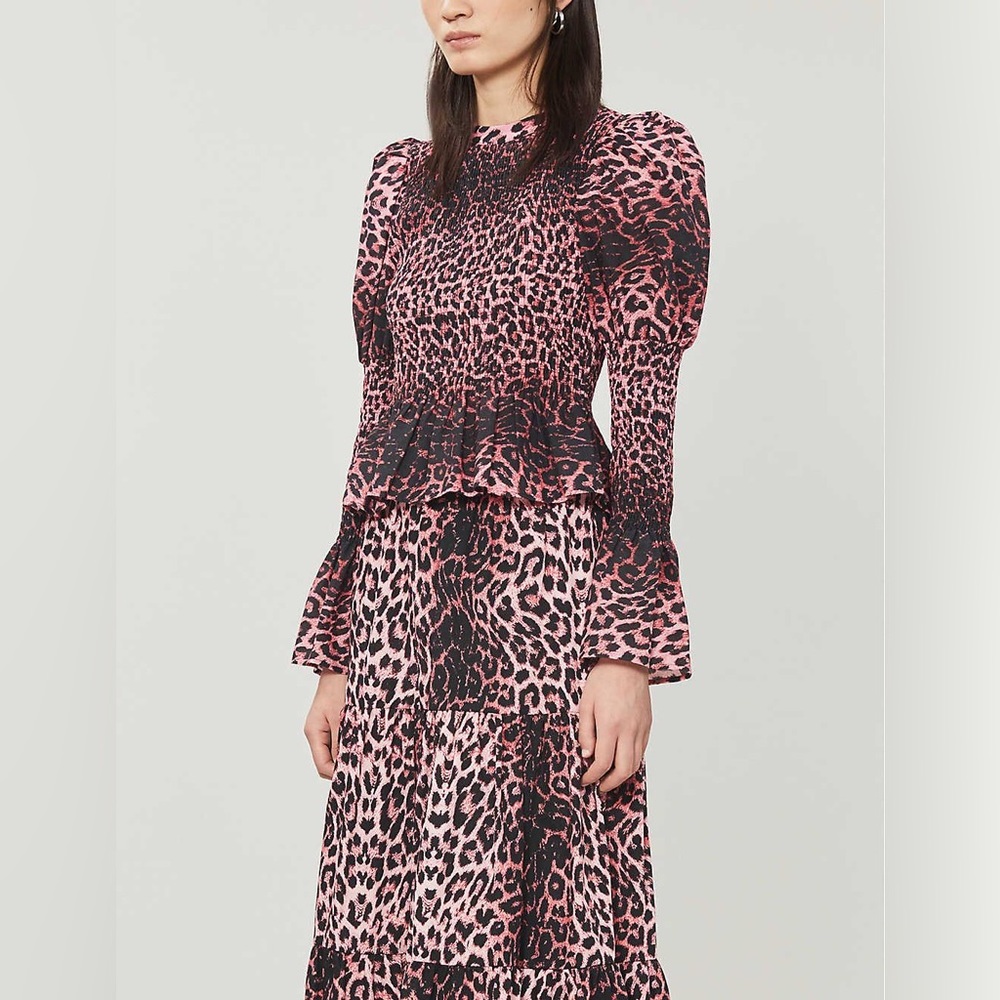 TOPSHOP Pink Leopard Top